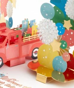 Hallmark Celebrating You Red Truck And Banner 3D Pop-Up Birthday Card -Department Store Shop Red Truck and Banner 3D PopUp Birthday Card 1299LAD2896 05