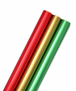 Hallmark Red, Green, Gold Foil 3-Pack Christmas Wrapping Paper, 60 Sq. Ft.