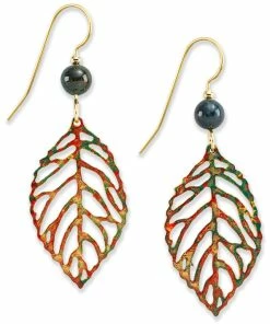 Colorful Leaf Metal Drop Earrings