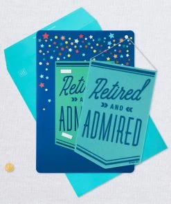 Hallmark 16" Retired And Admired Jumbo Retirement Card With Banner 12 Hallmark 16" Retired And Admired Jumbo Retirement Card With Banner -Department Store Shop Retired Admired Retirement Card 1299CBG3022 05