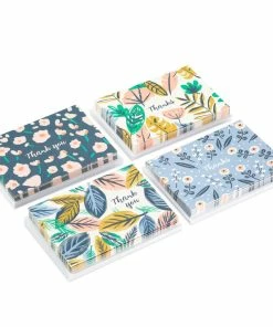 Hallmark Retro Flowers And Leaves Assorted Blank Thank-You Notes, Pack Of 48