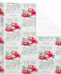 Hallmark Rustic Winter 3-Pack Reversible Metallic Christmas Wrapping Paper, 120 Sq. Ft. 9 Hallmark Rustic Winter 3-Pack Reversible Metallic Christmas Wrapping Paper, 120 Sq. Ft. -Department Store Shop Rustic Winter Reversible Christmas Wrapping Paper 5JXW1034 04