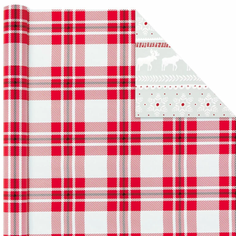 Hallmark Rustic Winter 3-Pack Reversible Metallic Christmas Wrapping Paper, 120 Sq. Ft. 5 Hallmark Rustic Winter 3-Pack Reversible Metallic Christmas Wrapping Paper, 120 Sq. Ft. - Image 5