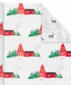 Hallmark Rustic Winter 3-Pack Reversible Metallic Christmas Wrapping Paper, 120 Sq. Ft. 11 Hallmark Rustic Winter 3-Pack Reversible Metallic Christmas Wrapping Paper, 120 Sq. Ft. -Department Store Shop Rustic Winter Reversible Christmas Wrapping Paper 5JXW1034 06