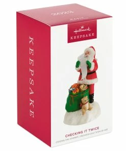 Hallmark Checking It Twice Ornament With Light And Sound -Department Store Shop Santa Checking His List Keepsake Ornament 2999QGO2657 04