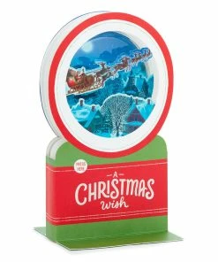 Hallmark Santa's Sleigh Snow Globe Musical 3D Pop-Up Christmas Card With Motion -Department Store Shop Santa Sleigh Snowglobe 3D PopUp Music Motion Christmas Card 1299XOD9985 03