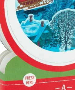 Hallmark Santa's Sleigh Snow Globe Musical 3D Pop-Up Christmas Card With Motion -Department Store Shop Santa Sleigh Snowglobe 3D PopUp Music Motion Christmas Card 1299XOD9985 05