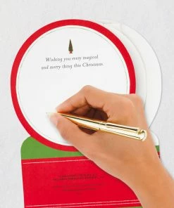 Hallmark Santa's Sleigh Snow Globe Musical 3D Pop-Up Christmas Card With Motion -Department Store Shop Santa Sleigh Snowglobe 3D PopUp Music Motion Christmas Card 1299XOD9985 07