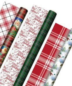 Hallmark Christmas Classics 3-Pack Reversible Wrapping Paper Assortment, 120 Sq. Ft.
