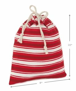 Hallmark 10" And 20" Santa And Stripes 2-Pack Fabric Christmas Gift Bags -Department Store Shop Santa and Stripes Medium and XL Fabric Gift Bags XGB4902 04