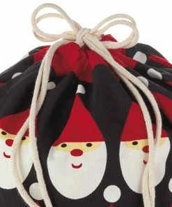 Hallmark 10" And 20" Santa And Stripes 2-Pack Fabric Christmas Gift Bags -Department Store Shop Santa and Stripes Medium and XL Fabric Gift Bags XGB4902 05