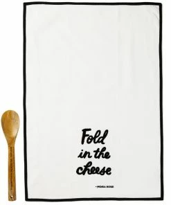 Hallmark Schitt's Creek® Fold In The Cheese Tea Towel And Wooden Spoon, Set Of 2