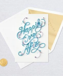 Hallmark Happily Ever After Quilled Paper Handmade Wedding Card 12 Hallmark Happily Ever After Quilled Paper Handmade Wedding Card -Department Store Shop Script Letters Quilled Paper Handmade Wedding Card 1299LAD9615 05