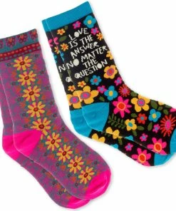 Natural Life Love Is The Answer Boho Crew Socks, Set Of 2
