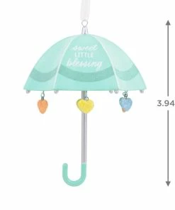 Signature Baby Umbrella Porcelain Hallmark Ornament -Department Store Shop Signature Baby Umbrella Porcelain Christmas Ornament 1HDL2175 03