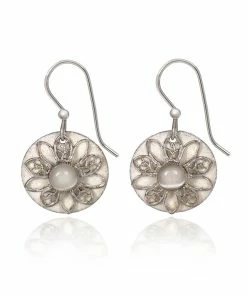 Silver Forest Silver-Tone Filigree Flower Layered Metal Drop Earrings