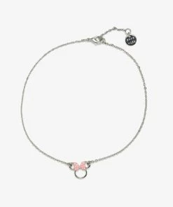 Pura Vida Minnie Mouse Charm Silver Anklet