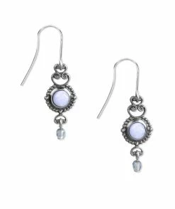Silver Forest Silver-Tone Filigree And Blue Stone Drop Earrings