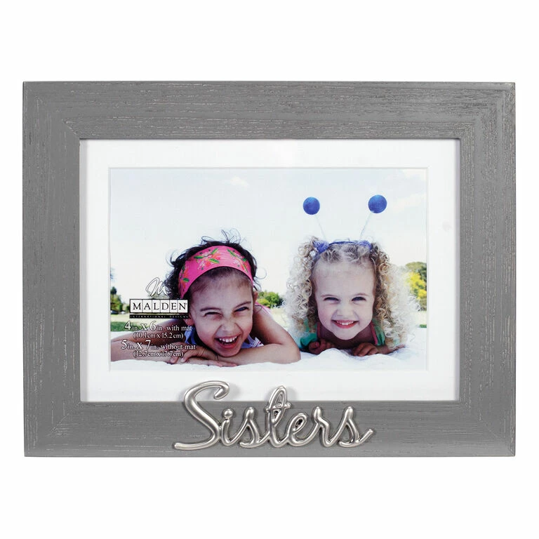 Malden Sisters Gray Distressed Wood Picture Frame, 4x6/5x7 1 Malden Sisters Gray Distressed Wood Picture Frame, 4x6/5x7