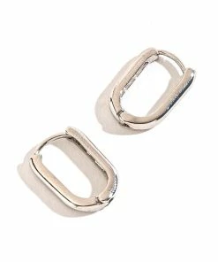 Howard's Jewelry Small Link Silver Huggie Hoop Earrings