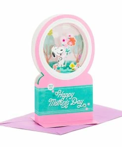 Hallmark Peanuts® Snoopy Snow Globe 3D Pop-Up Mother's Day Card With Motion