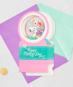 Hallmark Peanuts® Snoopy Snow Globe 3D Pop-Up Mother's Day Card With Motion -Department Store Shop Snoopy 3D PopUp Mothers Day Card With Motion 1299MEJ8033 05