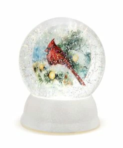 Demdaco Snow Frosted Cardinal Snow Globe With Light, 6" H