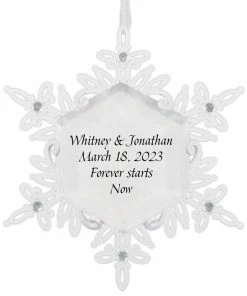 Hallmark Sparkling Snowflake Text Personalized Metal Ornament