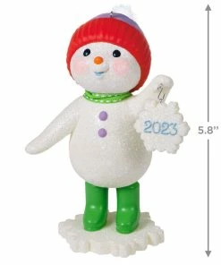 Hallmark Sweet Snowman 2023 Ornament -Department Store Shop Snowman With Snowflake Ornament Keepsake Ornament 3999QGO2777 03