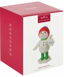 Hallmark Sweet Snowman 2023 Ornament -Department Store Shop Snowman With Snowflake Ornament Keepsake Ornament 3999QGO2777 04