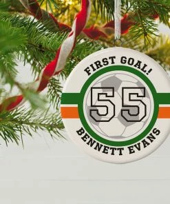 Soccer Ceramic Circle Personalized Ornament -Department Store Shop Soccer Ceramic Circle Personalized Ornament 1999QHE1711B113 02