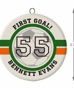 Soccer Ceramic Circle Personalized Ornament -Department Store Shop Soccer Ceramic Circle Personalized Ornament 1999QHE1711B113 03