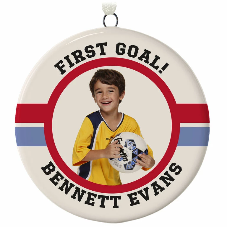 Soccer Ceramic Circle Personalized Photo Ornament 1 Soccer Ceramic Circle Personalized Photo Ornament