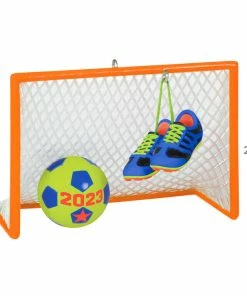 Hallmark Soccer Star 2023 Ornament -Department Store Shop Soccer Goal Shoes and Ball Keepsake Ornament 1399QGO2689 03