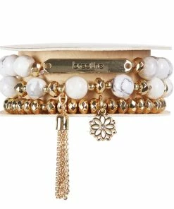 Soul Stacks Breathe White Howlite Bracelets, Set Of 3 -Department Store Shop Soul Stacks Breathe White Howlite Bracelet Set STXBRE 02