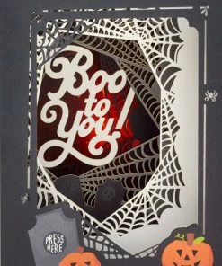 Hallmark Boo To You Musical 3D Pop-Up Halloween Card With Light -Department Store Shop Spooky Graveyard 3D PopUp Music Light Halloween Card 1099HJD5002 05