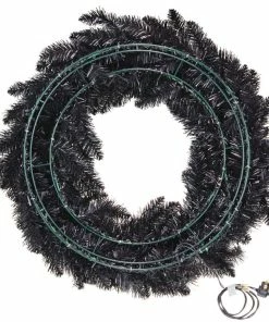 Hallmark Black Pre-Lit Wreath, 30" -Department Store Shop Star Galaxy Black Artificial Wreath With Lights 1QSB6306 06