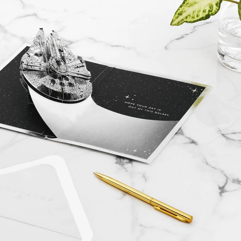 Hallmark Star Wars™ Millennium Falcon™ 3D Pop-Up Card 6 Hallmark Star Wars™ Millennium Falcon™ 3D Pop-Up Card - Image 6