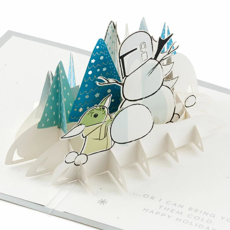 Hallmark Star Wars: The Mandalorian™ Grogu™ Warm Wishes 3D Pop-Up Holiday Card 1 Hallmark Star Wars: The Mandalorian™ Grogu™ Warm Wishes 3D Pop-Up Holiday Card