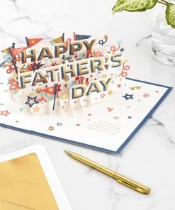 Hallmark Celebrate Stars And Pennants 3D Pop-Up Father's Day Card -Department Store Shop Stars and Pennants 3D PopUp Fathers Day Card 1299IMM2045 06