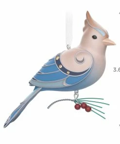 Hallmark The Beauty Of The Birds Leucistic Steller's Jay Ornament -Department Store Shop Stellers Jay Blue Bird Keepsake Ornament 1799QXE3307 03