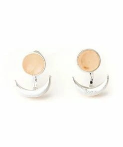 Sunstone And Silver Moon Phase Ear Jacket
