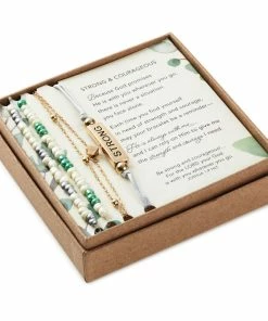 Hallmark Strong And Courageous Bracelets, Set Of 4 -Department Store Shop Strong and Courageous Beaded and Gold Bracelets 1REL1080 03