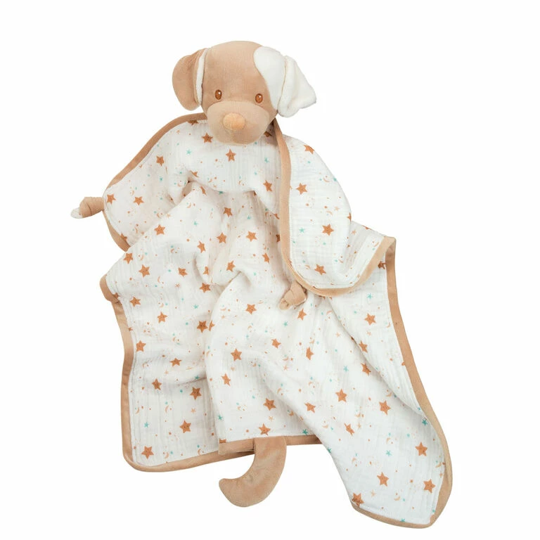 Douglas Cuddle Toys Auggie Tan Puppy Blanki Lovey Baby Blanket, 24" 1 Douglas Cuddle Toys Auggie Tan Puppy Blanki Lovey Baby Blanket, 24"