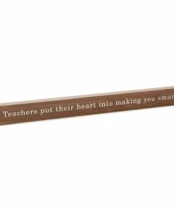 Hallmark Teachers Put Their Heart Wood Quote Sign, 23.5x2