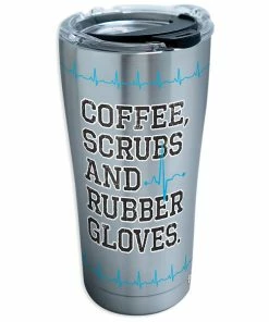 Tervis Coffee Scrubs Rubber Gloves Stainless Steel Tumbler, 20 Oz.