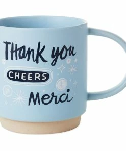 Hallmark Thank You, Cheers, Merci Mug, 16 Oz.