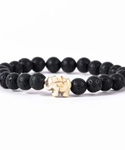 Fahlo Lava Stone Elephant Expedition Bracelet