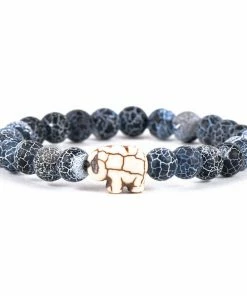 Fahlo Blue River Stone Elephant Expedition Bracelet
