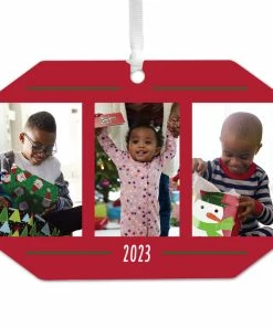Hallmark Three-Photo Personalized Text And Photo Metal Ornament